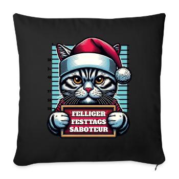 Santa Claus Funny Cats Christmas - Sofa pillowcase 17,3'' x 17,3'' (45 x 45 cm) - black - Front