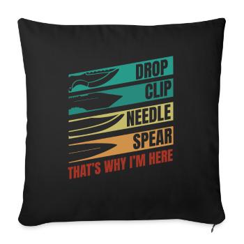 Drop Clip aiguille Lance Couteau de boucher Couteau d’amant - Housse de coussin décorative 45 x 45 cm - noir - Devant