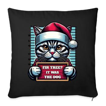 Père Noël Noël Drôle de chats Mugshot - Housse de coussin décorative 45 x 45 cm - noir - Devant