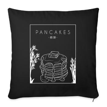 Crêpes Recettes chinoises Hanzi Flapjack Lover - Housse de coussin décorative 45 x 45 cm - noir - Devant