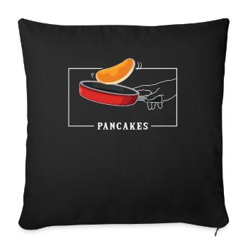 Michel-Ange Création de recettes de crêpes Adam - Housse de coussin décorative 45 x 45 cm - noir - Devant