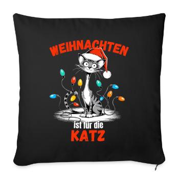 Christmas Cat Christmas Party Cute Funny - Sofa pillowcase 17,3'' x 17,3'' (45 x 45 cm) - black - Front
