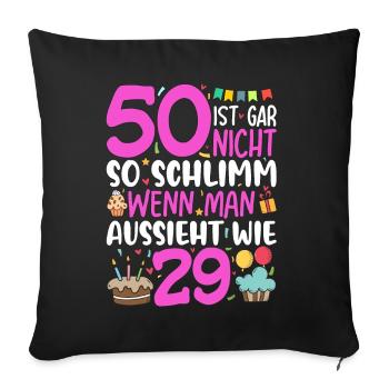 50 ans, ce n’est pas si mal - Housse de coussin décorative 45 x 45 cm - noir - Devant