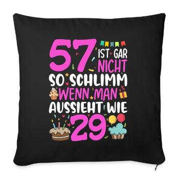 57 is not so bad - Sofa pillowcase 17,3'' x 17,3'' (45 x 45 cm) - black - Front