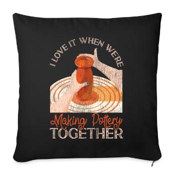 Poterie Céramiste Artiste Amis - Housse de coussin décorative 45 x 45 cm - noir - Devant