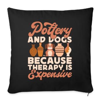 Pottery Ceramics Artist Dog - Sofa pillowcase 17,3'' x 17,3'' (45 x 45 cm) - black - Front