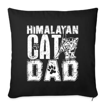 Himalayan Cat Himalayan Cat Dad - Sofa pillowcase 17,3'' x 17,3'' (45 x 45 cm) - black - Front