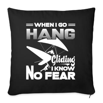 When I Go Hang Gliding I Know No Fear - Sofa pillowcase 17,3'' x 17,3'' (45 x 45 cm) - black - Front