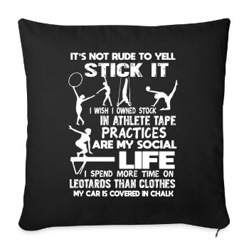 Spend More Time On Gymnastics - Sofa pillowcase 17,3'' x 17,3'' (45 x 45 cm) - black - Front