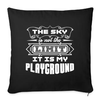 Hang Gliding The Sky Is My Playground - Sofa pillowcase 17,3'' x 17,3'' (45 x 45 cm) - black - Front