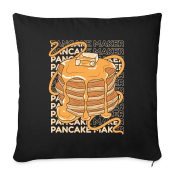 Recettes de crêpière Flapjack Griddlecake - Housse de coussin décorative 45 x 45 cm - noir - Devant