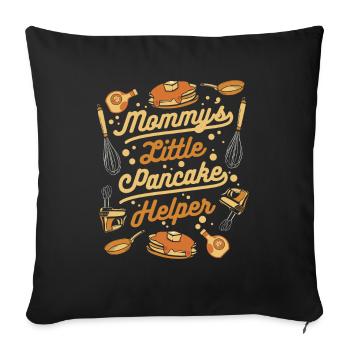 Recettes d’aide aux petites crêpes de maman Flapjack - Housse de coussin décorative 45 x 45 cm - noir - Devant