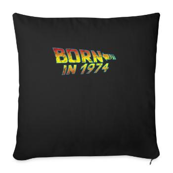 1974 Anniversaire Né en Retour vers le futur - Housse de coussin décorative 45 x 45 cm - noir - Devant