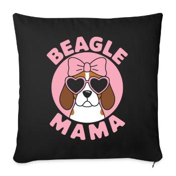 Beagle Mama Hund Mutter Lustiges Beagle Geschenk - Sofakissenbezug 45 x 45 cm - Schwarz - Vorne