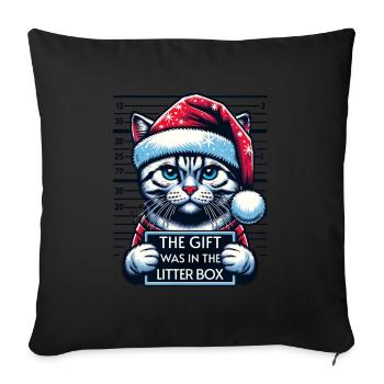 Santa Claus Christmas Funny Cats Mugshot - Sofa pillowcase 17,3'' x 17,3'' (45 x 45 cm) - black - Front
