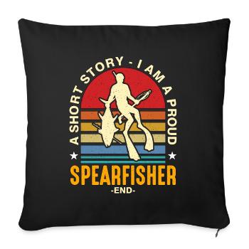 Chasse sous-marine Une nouvelle Je suis un pêcheur fier - Housse de coussin décorative 45 x 45 cm - noir - Devant