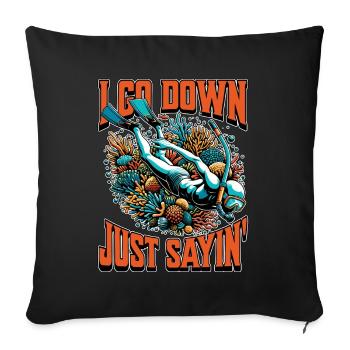 Snorkeling Je descends en disant juste ' Biologiste marin - Housse de coussin décorative 45 x 45 cm - noir - Devant