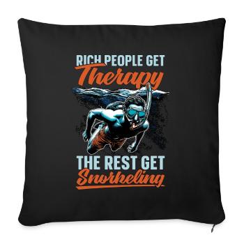 Snorkeling Rich People Get Therapy Scuba Diving - Sofa pillowcase 17,3'' x 17,3'' (45 x 45 cm) - black - Front