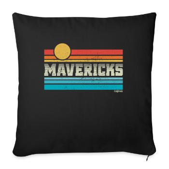 Mavericks Beach California Retro Surf Trip Surfer - Sofa pillowcase 17,3'' x 17,3'' (45 x 45 cm) - black - Front