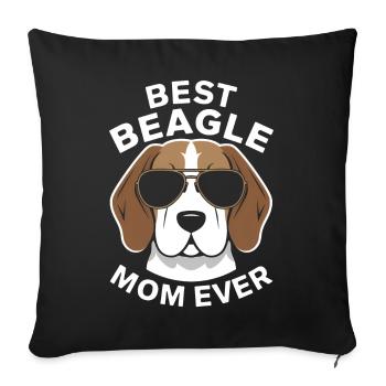 Beagle Mama Hund Mutter Lustiges Beagle Geschenk - Sofakissenbezug 45 x 45 cm - Schwarz - Vorne