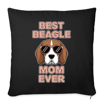 Beagle Mama Hund Mutter Lustiges Beagle Geschenk - Sofakissenbezug 45 x 45 cm - Schwarz - Vorne