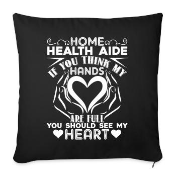 Home Health Aide Home Health Aide Full Heart - Sofa pillowcase 17,3'' x 17,3'' (45 x 45 cm) - black - Front