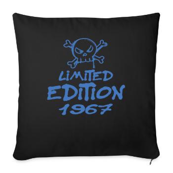 Edition Limitée 1967 Anniversaire Né 1967 - Housse de coussin décorative 45 x 45 cm - noir - Devant