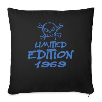 Limited Edition 1969 Birthday 1969 Born - Sofa pillowcase 17,3'' x 17,3'' (45 x 45 cm) - black - Front