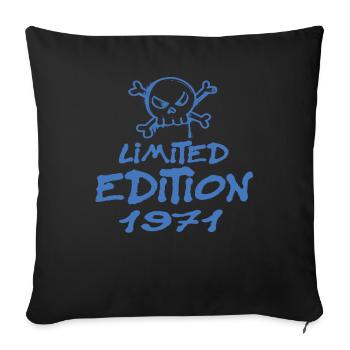 Edition Limitée 1971 Anniversaire Né 1971 - Housse de coussin décorative 45 x 45 cm - noir - Devant