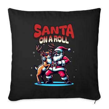 Santa Claus is dancing on xmas Christmas funny - Sofakissenbezug 45 x 45 cm - Schwarz - Vorne