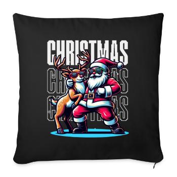 Santa Claus is dancing on xmas Christmas funny - Sofakissenbezug 45 x 45 cm - Schwarz - Vorne