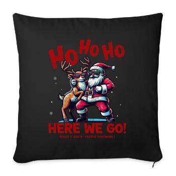 Santa Claus is dancing on xmas Christmas funny - Sofakissenbezug 45 x 45 cm - Schwarz - Vorne