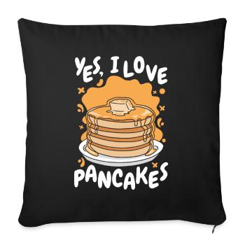j’aime les recettes de crêpes Griddlecake Lover - Housse de coussin décorative 45 x 45 cm - noir - Devant