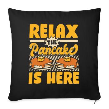 Détendez-vous La crêpe est là Recettes Flapjack - Housse de coussin décorative 45 x 45 cm - noir - Devant