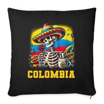 Colombie Colombie Medellín Vacances Bogota Cali - Housse de coussin décorative 45 x 45 cm - noir - Devant