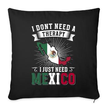 Mexique Mexique Cadeau mexicain Flag Football - Housse de coussin décorative 45 x 45 cm - noir - Devant