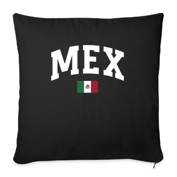 Mexique Mexique Cadeau mexicain Flag Football - Housse de coussin décorative 45 x 45 cm - noir - Devant