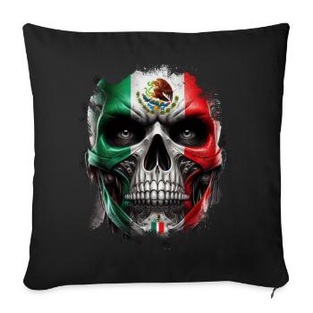 Mexique Mexique Cadeau mexicain Flag Football - Housse de coussin décorative 45 x 45 cm - noir - Devant