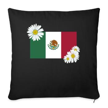 Mexique Mexique Cadeau mexicain Flag Football - Housse de coussin décorative 45 x 45 cm - noir - Devant