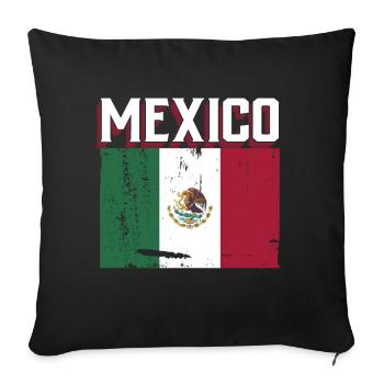 Mexique Mexique Cadeau mexicain Flag Football - Housse de coussin décorative 45 x 45 cm - noir - Devant