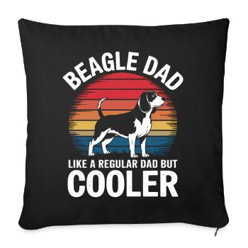 Beagle Dad Dog Father Funny Beagle Gift - Sofa pillowcase 17,3'' x 17,3'' (45 x 45 cm) - black - Front
