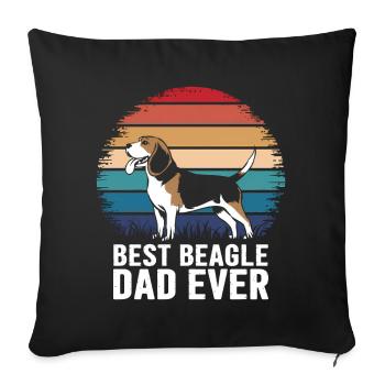 Beagle Dad Dog Father Funny Beagle Gift - Sofa pillowcase 17,3'' x 17,3'' (45 x 45 cm) - black - Front