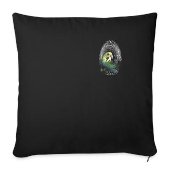 Sittich Fingerprint Kreativer Sittich - Sofakissenbezug 45 x 45 cm - Schwarz - Vorne