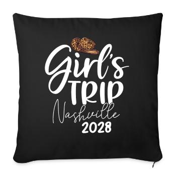 Voyage entre filles Nashville 2028 - Housse de coussin décorative 45 x 45 cm - noir - Devant