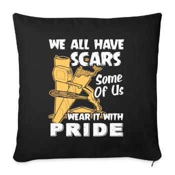 Carpenter We All Have Scars - Sofa pillowcase 17,3'' x 17,3'' (45 x 45 cm) - black - Front