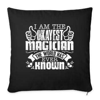 Magician Okayest Magician - Sofa pillowcase 17,3'' x 17,3'' (45 x 45 cm) - black - Front