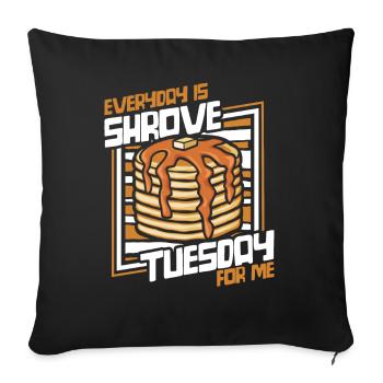 Tous les jours, c’est le mardi gras Pour moi Recettes de crêpes - Housse de coussin décorative 45 x 45 cm - noir - Devant