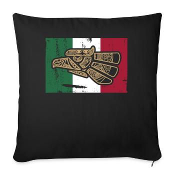 Mexique Mexique Cadeau mexicain Flag Football - Housse de coussin décorative 45 x 45 cm - noir - Devant