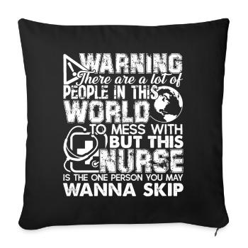 Nurse Don't Mess With Nurse - Sofa pillowcase 17,3'' x 17,3'' (45 x 45 cm) - black - Front