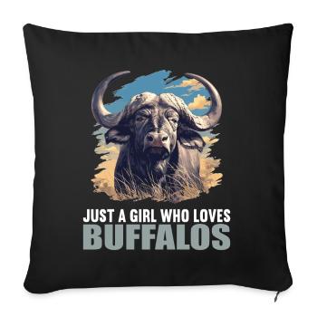 Buffalos Buffalo Büffel - Sofa pillowcase 17,3'' x 17,3'' (45 x 45 cm) - black - Front